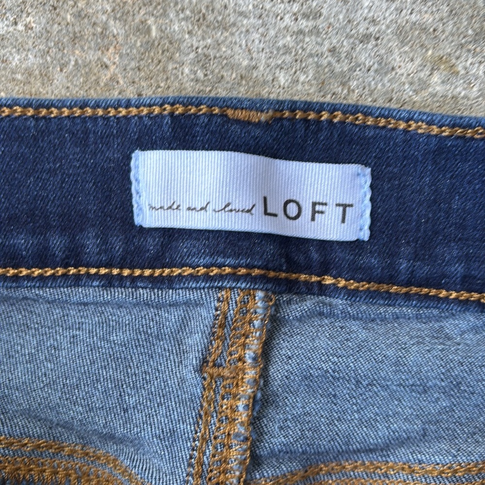 Ann Taylor Loft Dark Blue Slim Flare Jeans - Picture 6 of 15